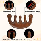Lusofie Wooden Scalp Massage Comb Natural Wood Comb Wide Tooth Hair Comb Head Massage Tool Meridians Scalp Massage Gua Sha Comb