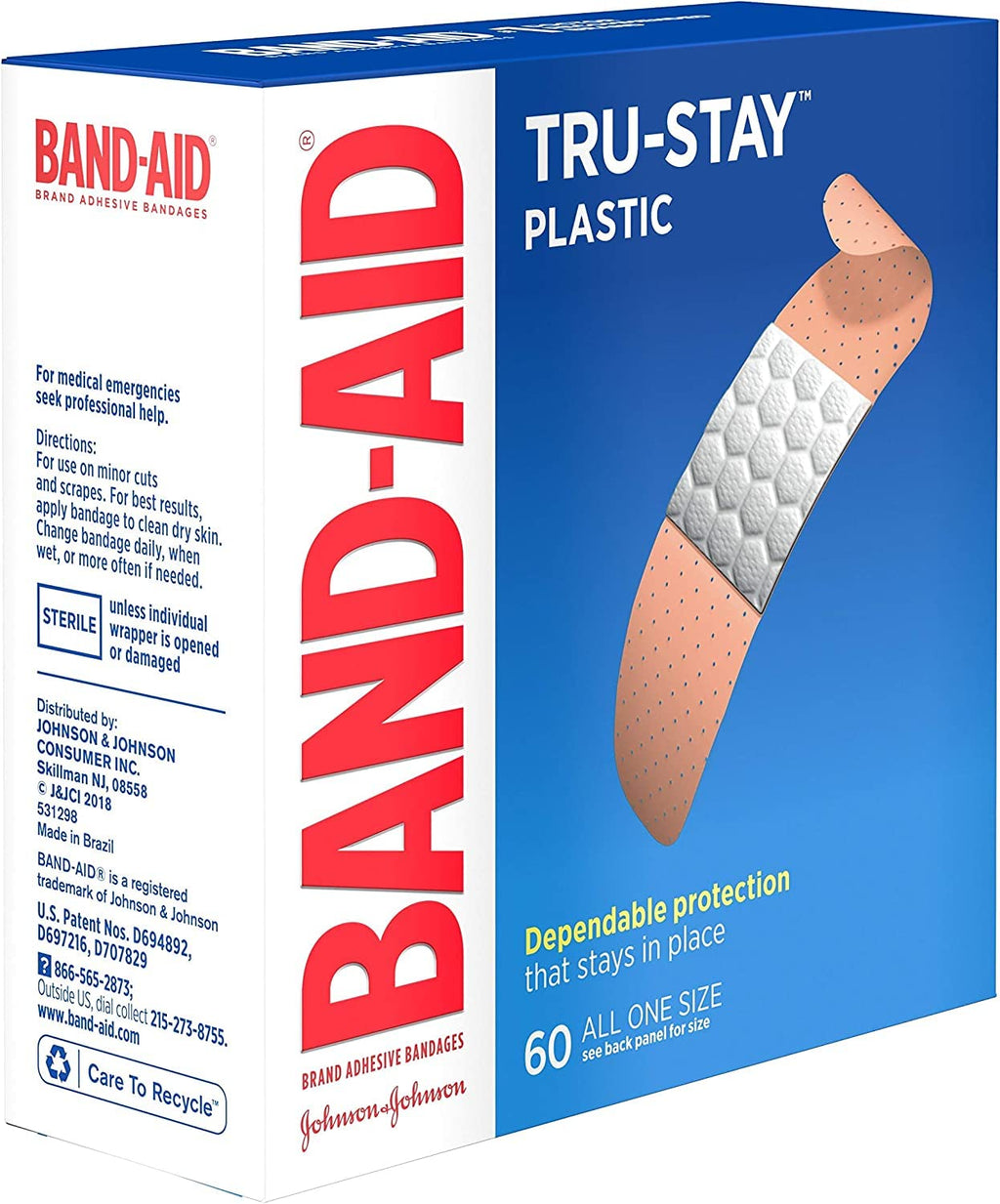 B-A Pl 60 5635 Wide Size 60s Band-Aid Plastic Comfort Flex