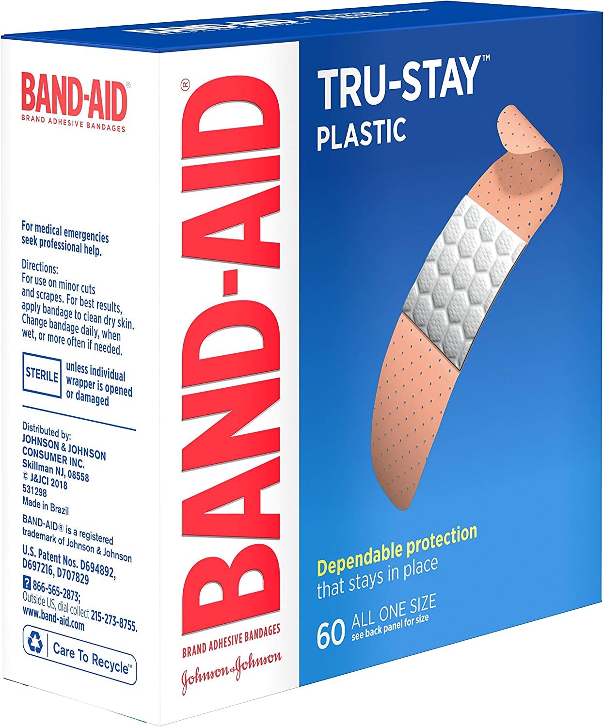 B-A Pl 60 5635 Wide Size 60s Band-Aid Plastic Comfort Flex