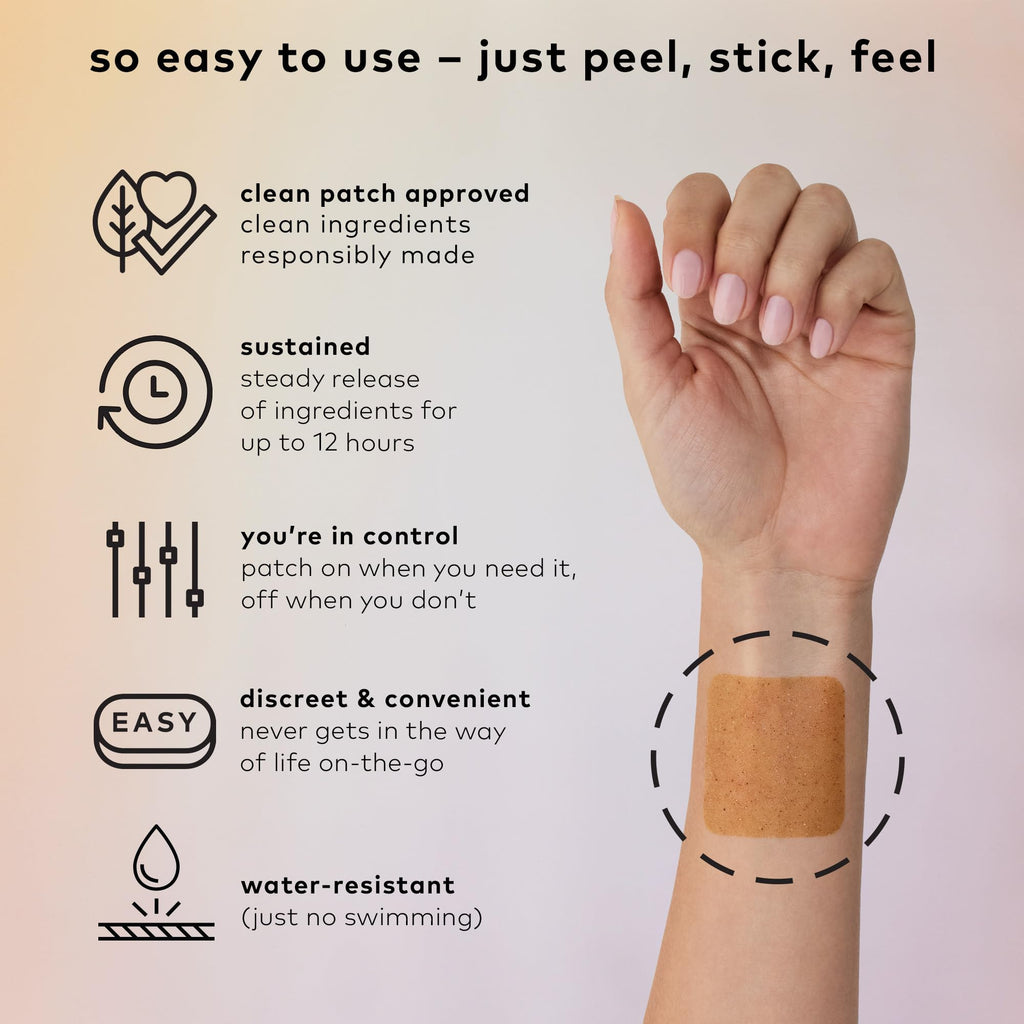 The Good Patch Relax Patches, to Unwind and Decompress, Natural Patch with Ashwagandha, Ginger Root, Plant Powered Wearable Well