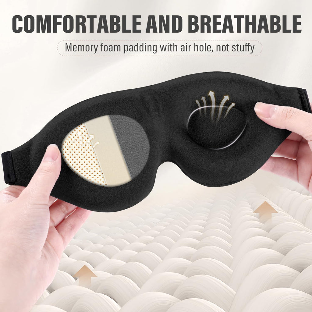 YIVIEW Sleep Mask for Side Sleeper, 100% Light Blocking 3D Sleeping Eye Mask, Soft Breathable Eye Cover for Women Men, Relaxing