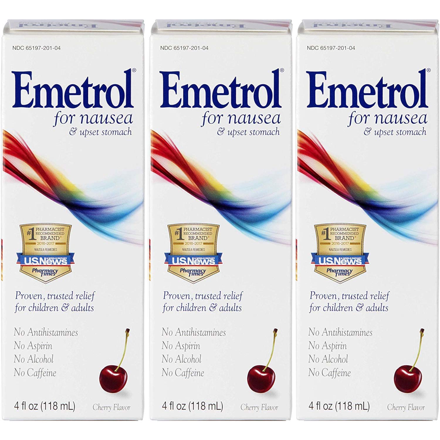 Pack of 3 EACH EMETROL FOR NAUSEA CHERRY 4OZ PT36519...