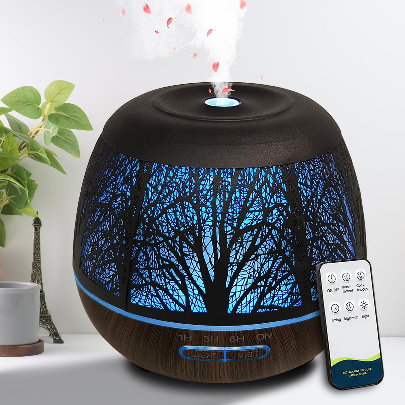 Diffusers for Essential Oils Large Room 400ml,Essential Oil Diffuser for Home with R/C,Cool Mist Humidifiers for Bedroom,7 Color