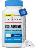 GeriCare Docusate Sodium Stool Softeners, Best Stool Softener for Daily use for Women, Men, and Elderly - Ideal for Constipation