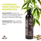 Hemp Seed Massage & Body Oil, Lavender Scent - 8 fl. oz. - Nourishing, Moisturizing Massage Oil - Hemp Seed, Apricot, Grapeseed