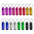AUEAR, 15 Pack Mini Pill Box Keychain Waterproof Aluminum Container Tube for Outdoor Camping Travel