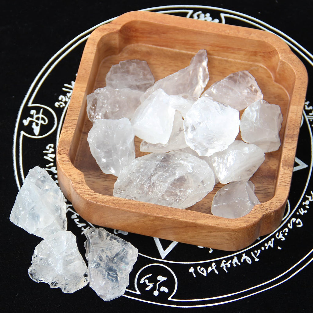 1.1lb Bulk Raw Clear Quartz Stone Rough Crystal-Natural Clear Quartz Raw Stones Crystal for Tumbling, Cabbing, Fountain Rocks, D