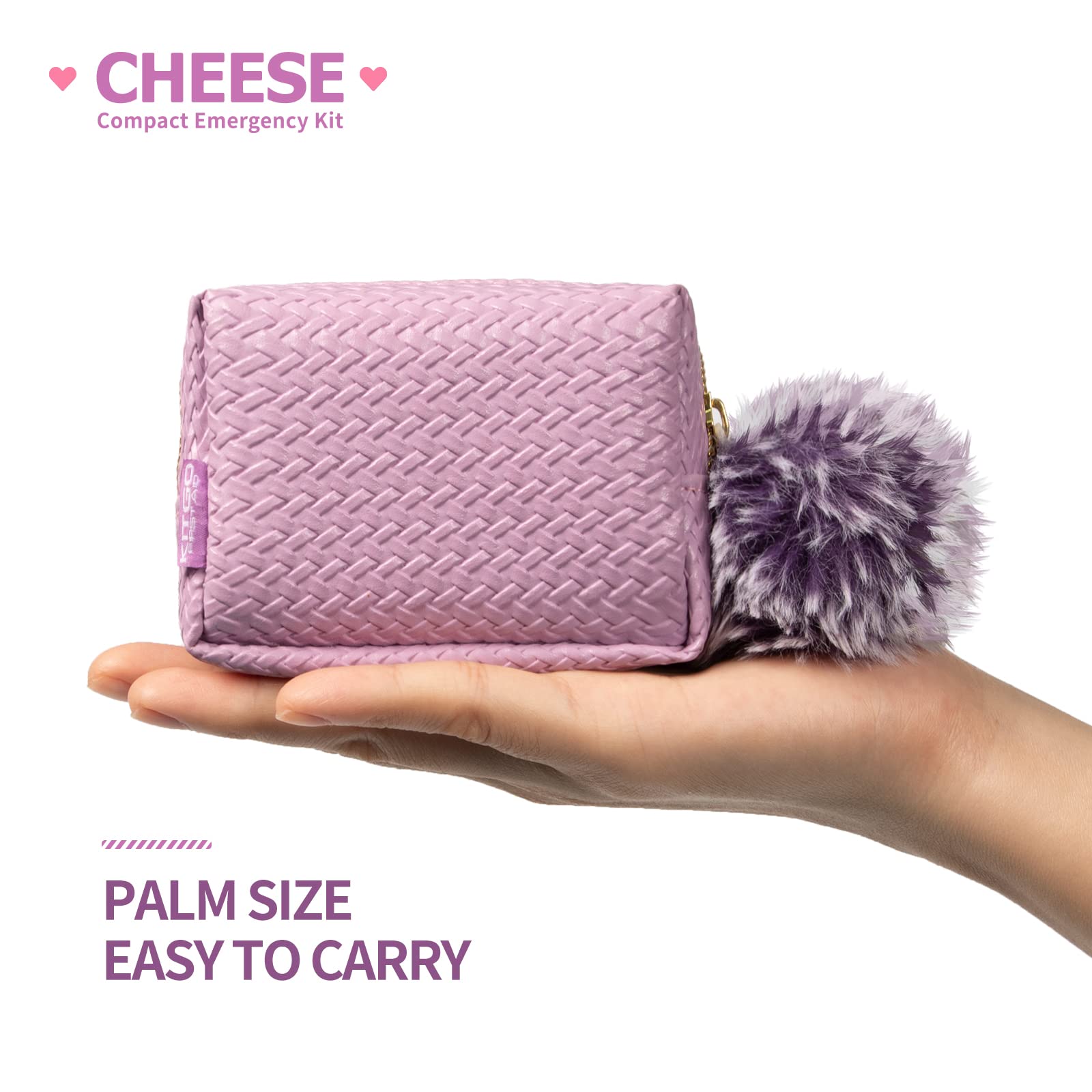 Kitgo MINI Bag Emergency Kit for Purse with 38 Pcs First Aid Items Womens Gift for Mothers Day, Best Friend, Bride, Daughter, G