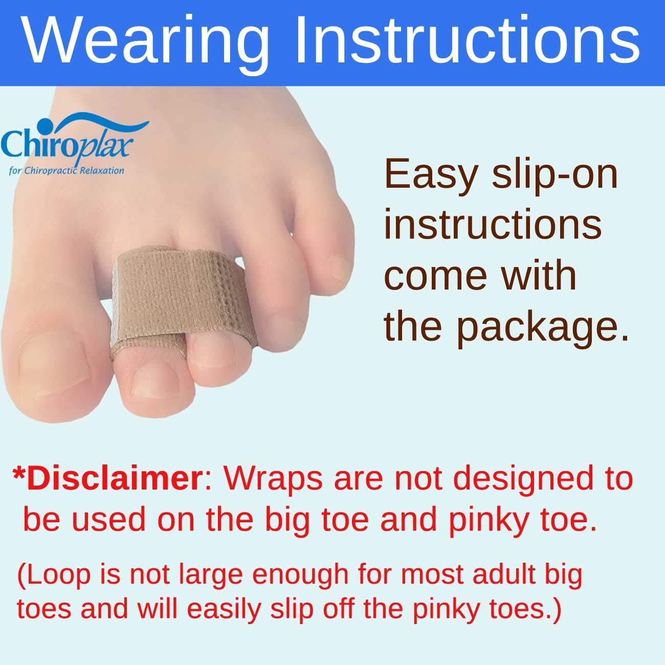 Chiroplax Non-Elastic Toe Wraps Buddy Tape (4 Pack) Broken Overlapping Hammer Toe Separator Brace Finger Cushion Bandages Splint