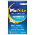 MidNite Back to Sleep Low Dose, 1.5 mg Melatonin Sleep Aid, Non-Habit Forming, Herbal Dietary Supplement for Adults, Drug-Free, 