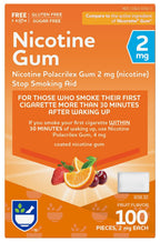 Rite Aid Nicotine Gum, 2mg, Fruit Flavor - 100 Pieces | Quit Smoking Aid | Nicotine Replacement Gum | Stop Smoking Aids That Wor