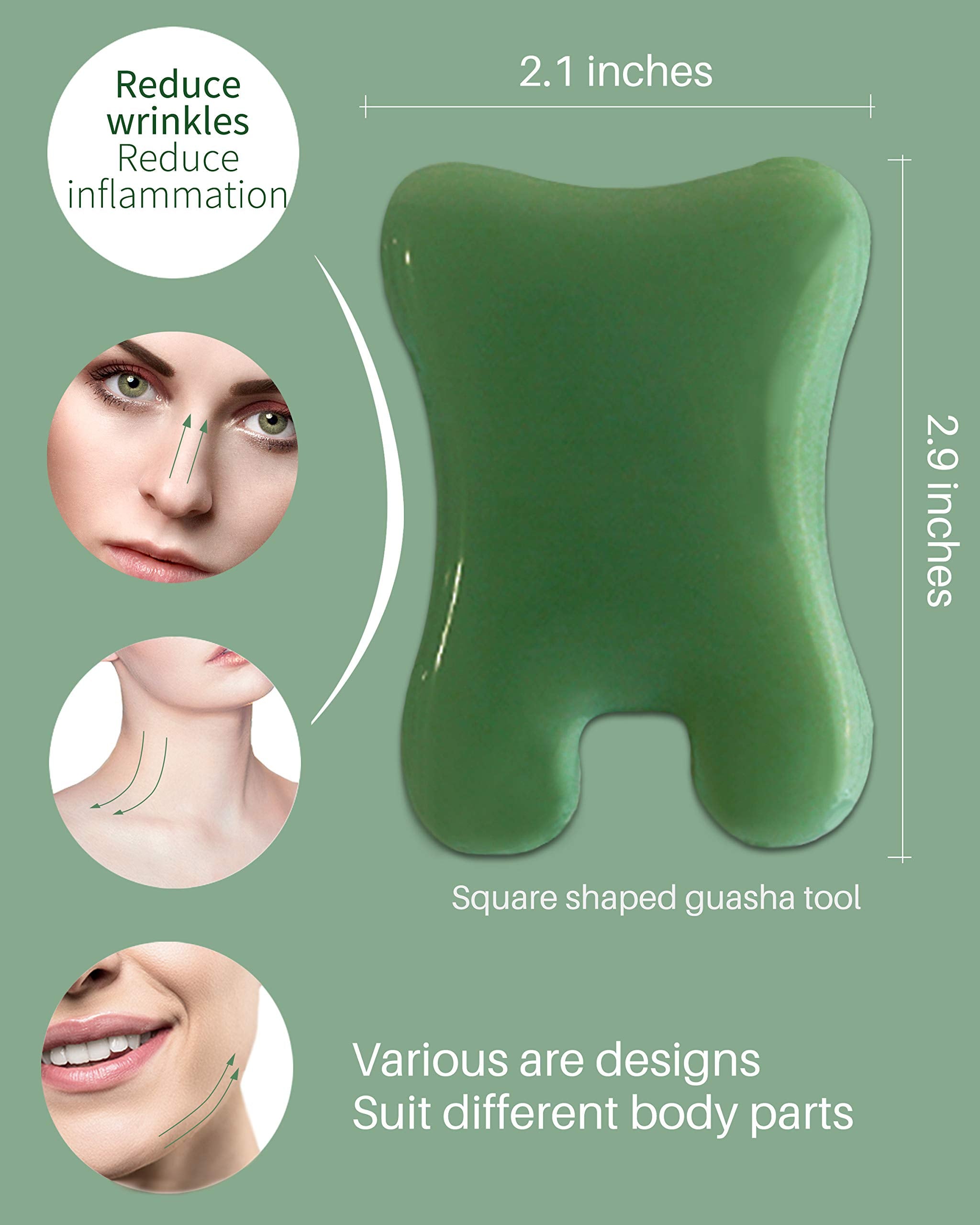MoHern Gua Sha Massage Tools, 4 Pcs Gua Sha Tools of Multi-Shapes, Guasha Scraping Massage Tools for Face and Body