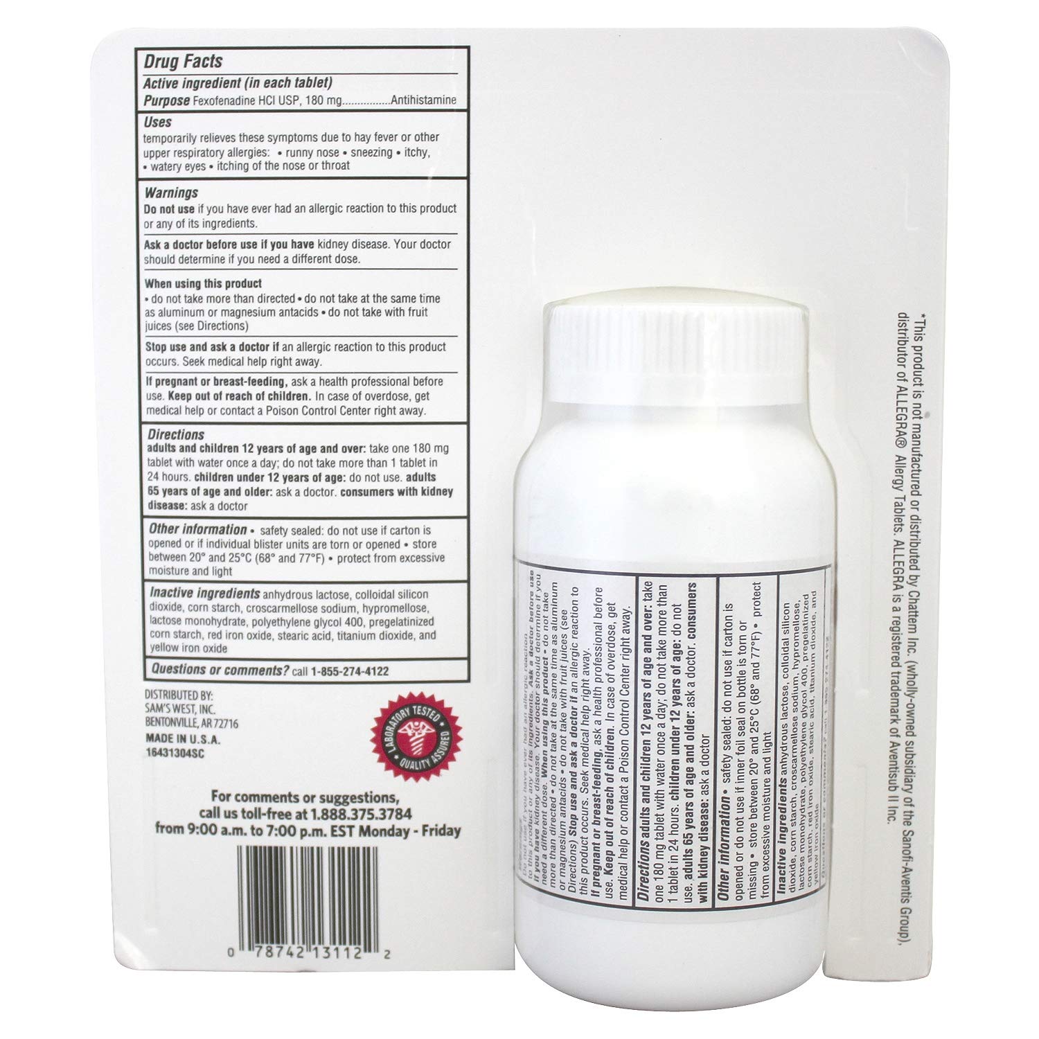 Members Mark 180 mg Fexofenadine (150 Count)