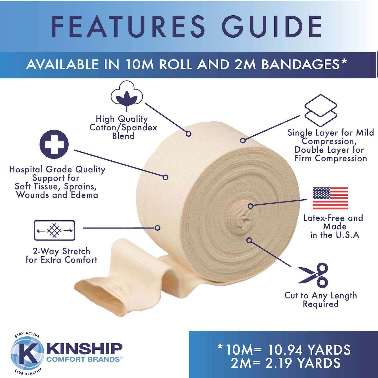 KinGrip Tubular Elastic Support Bandages by Kinship Comfort Brands Tubular Bandage Protects Fragile Skin Latex-Free Wound Care f