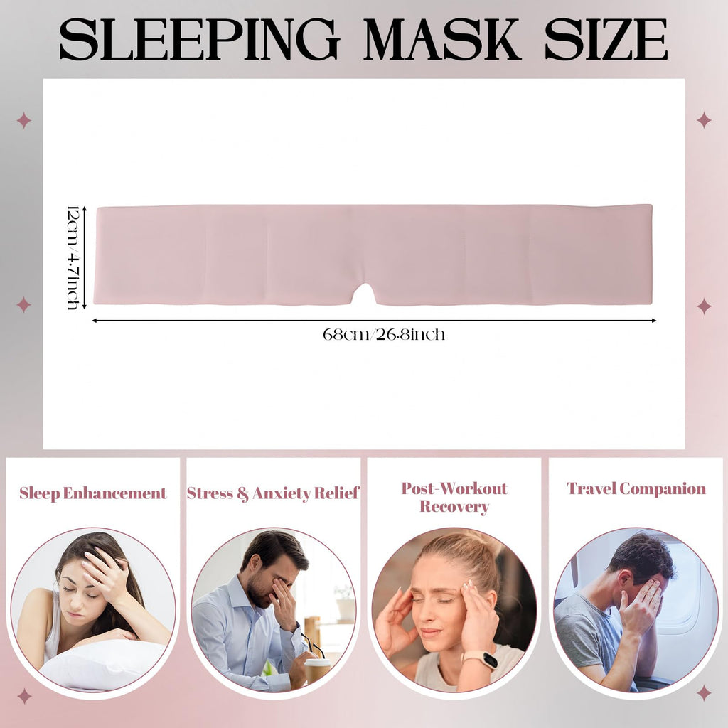 Bonuci 2 Pcs Weighted Eye Mask for Sleeping Soft Blackout Gravity Sleep Mask Gentle Pressure Eyes Cover with Adjustable Elastic