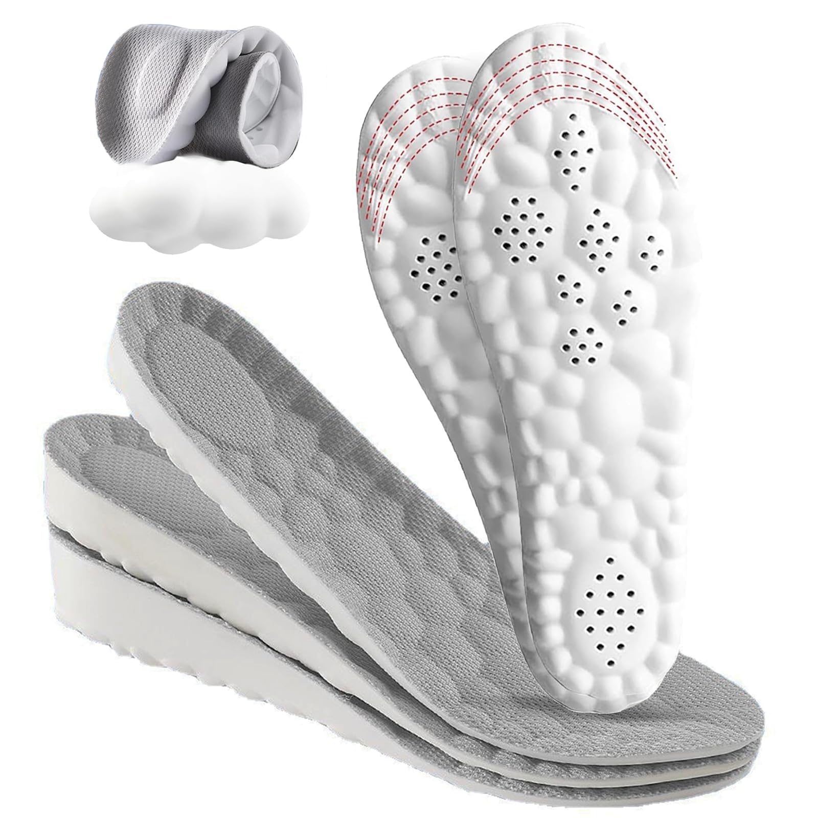 4D Cloud Height Increase Insoles for Men Wowen - Cloud Tech Insole, Soft Memory Foam Insoles, Comfort Steppers Height Increase I