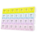 Large Weekly Pill Organizer 4 Times A Day, Medicine Cases,Moisture-Proof 7 Day Pill Box, Travel Pill Cases Portable for Pills Vi