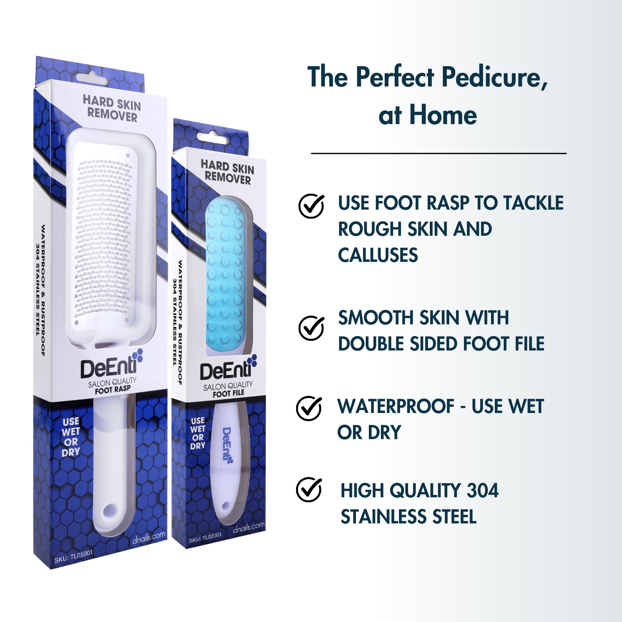 DeEnti Callus Maintenance Pack, Bundle Includes Mint Scented Callus Remover, Metal Foot Rasp, Foot File, and 4 Pairs of Gloves,