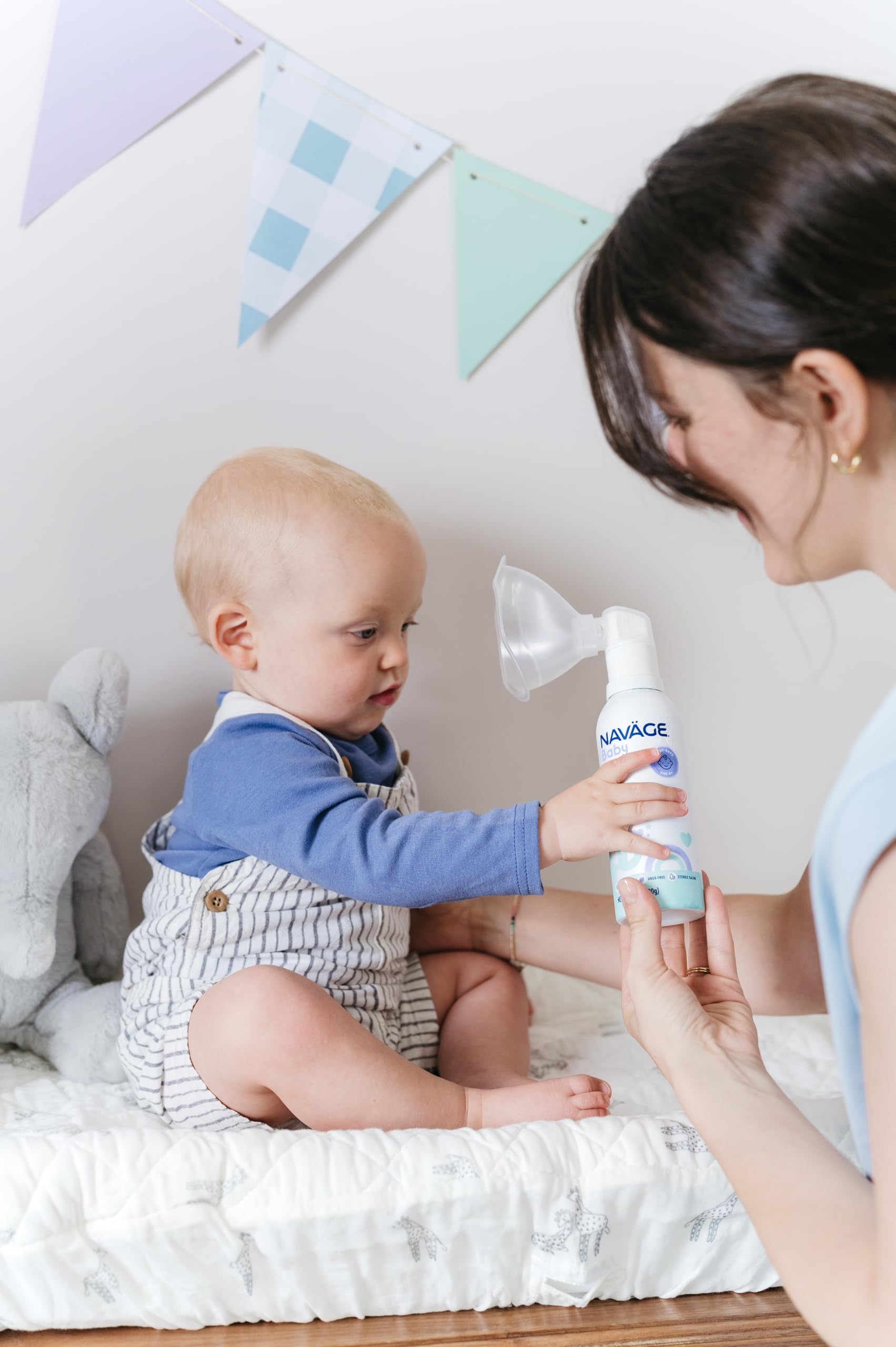 Navage Baby Micro-Mist Saline Inhaler - Baby Saline Nasal Spray Mist for Baby Congestion Relief - Pediatrician Recommended Baby