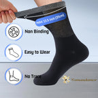 Yomandamor Best Mens Mid-Calf Diabetic Socks With Seamless Toe,6 Pairs L Size(Socks Size:10-13)