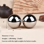 Tianigo Stainless Steel Baoding Balls Set, 2 Inches Chinese Health Balls, Metal Stress Relief Hand Massage Balls No Chime for Ha