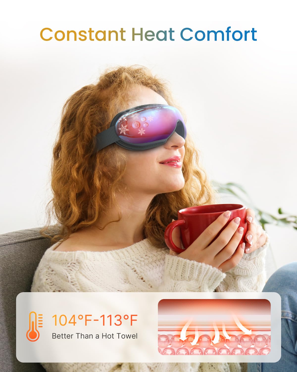 RENPHO Valentine's Day/Birthday Gifts for Women/Men, Eye Massager with Heat&Customized Gift Card, Heated Sleep Mask for Relax, S