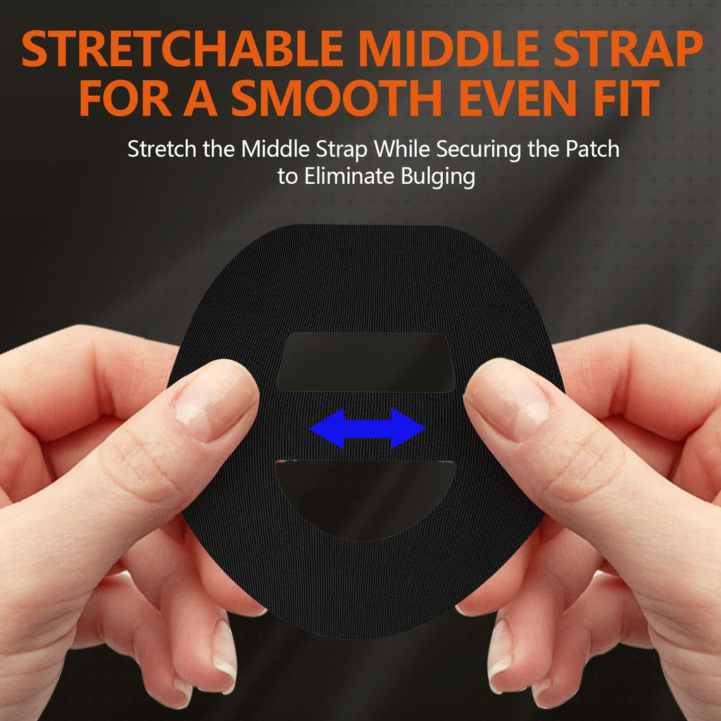 Omnipod 5 Adhesive Patches 30pcs - Waterproof Overpatches With Strap Pre-Cut Sweatproof Sensor Tape (Black)