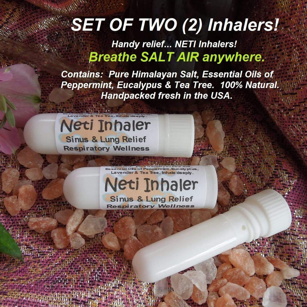 Urban ReLeaf NETI Salt Air Relief INHALERS! Set of Two (2) Sinus & Lung, Himalayan & Botanicals! Respiratory Wellness. Healing A