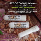 Urban ReLeaf NETI Salt Air Relief INHALERS! Set of Two (2) Sinus & Lung, Himalayan & Botanicals! Respiratory Wellness. Healing A