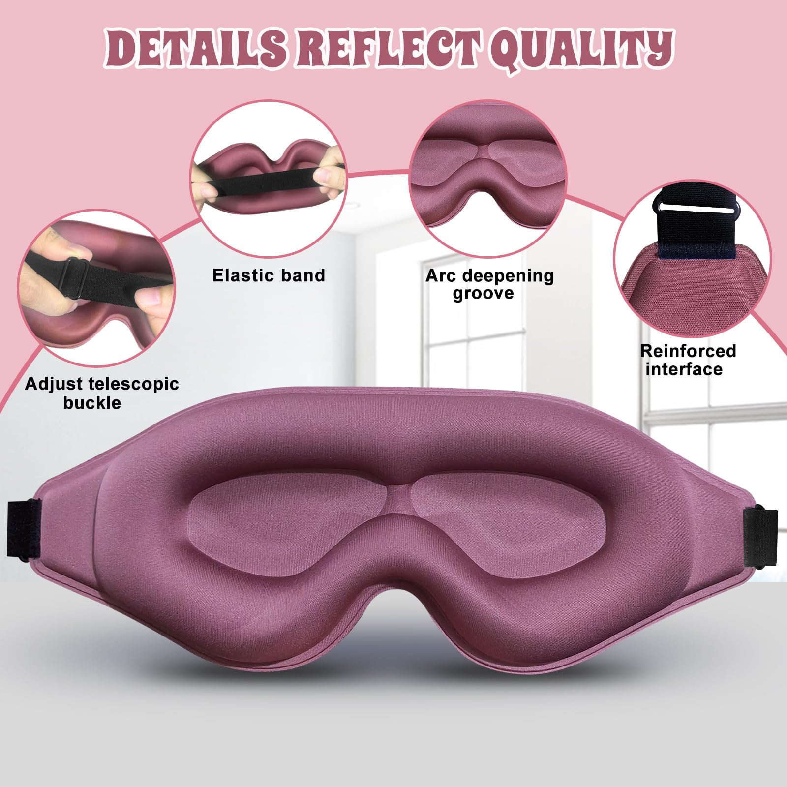 Clbxzwc 3D Advanced Eye Mask for Sleeping, Ultra Delicate Soft Skin Friendly Eye mask,100% Blackout Sleep Eye Mask for Sleep, Ey
