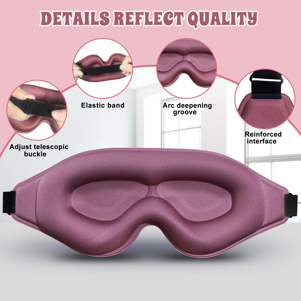 Clbxzwc 3D Advanced Eye Mask for Sleeping, Ultra Delicate Soft Skin Friendly Eye mask,100% Blackout Sleep Eye Mask for Sleep, Ey