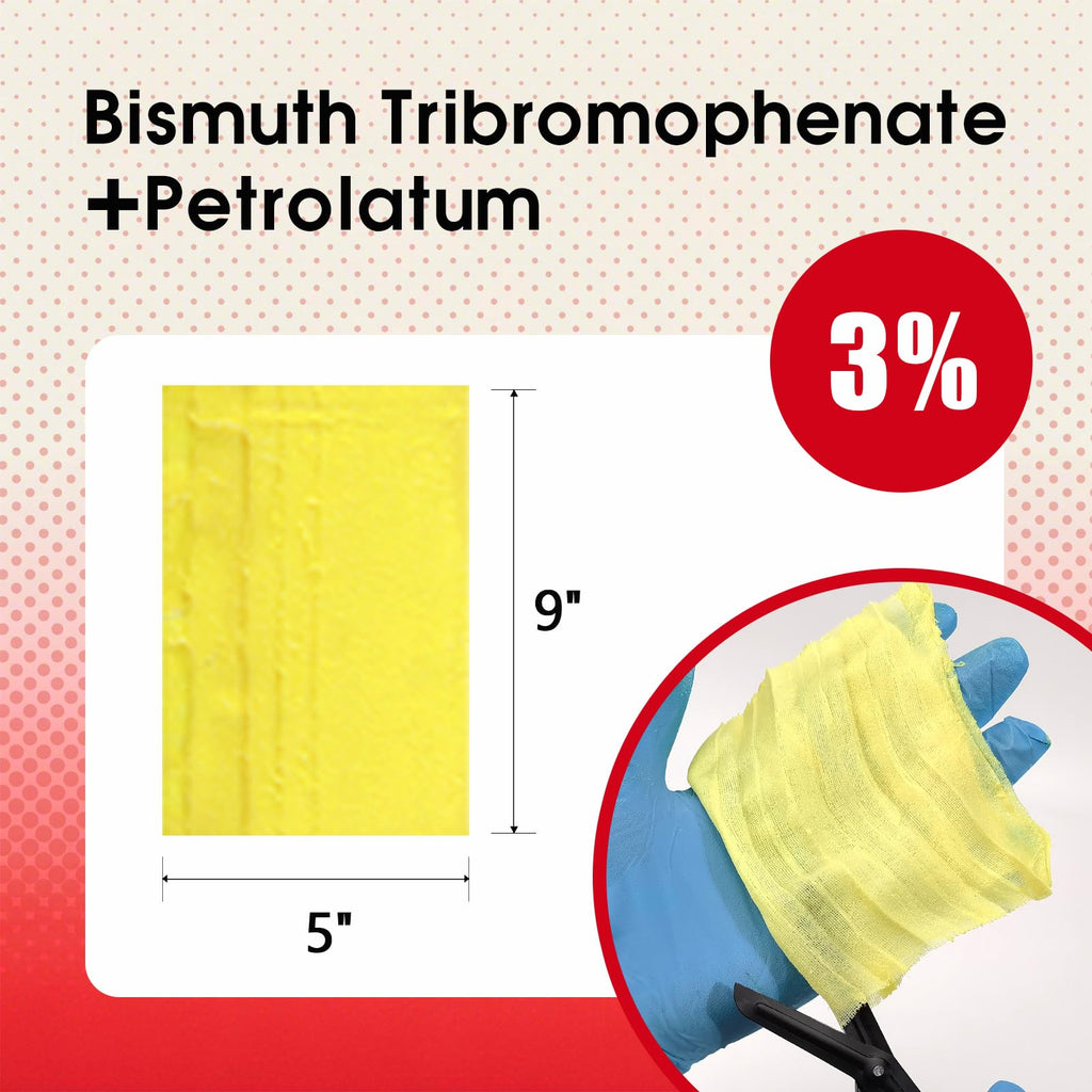POLYNEW Xeroform Petrolatum Dressing 5x9, 25 PCS Non-Adherent Gauze for Low Exudating Wounds, Fine Mesh Gauze Pads for Burns, Ab