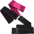 Hestya 2 Pack Sleeping Mask Satin Eye Mask (Black Red and Black) Blindfold, 150 cm