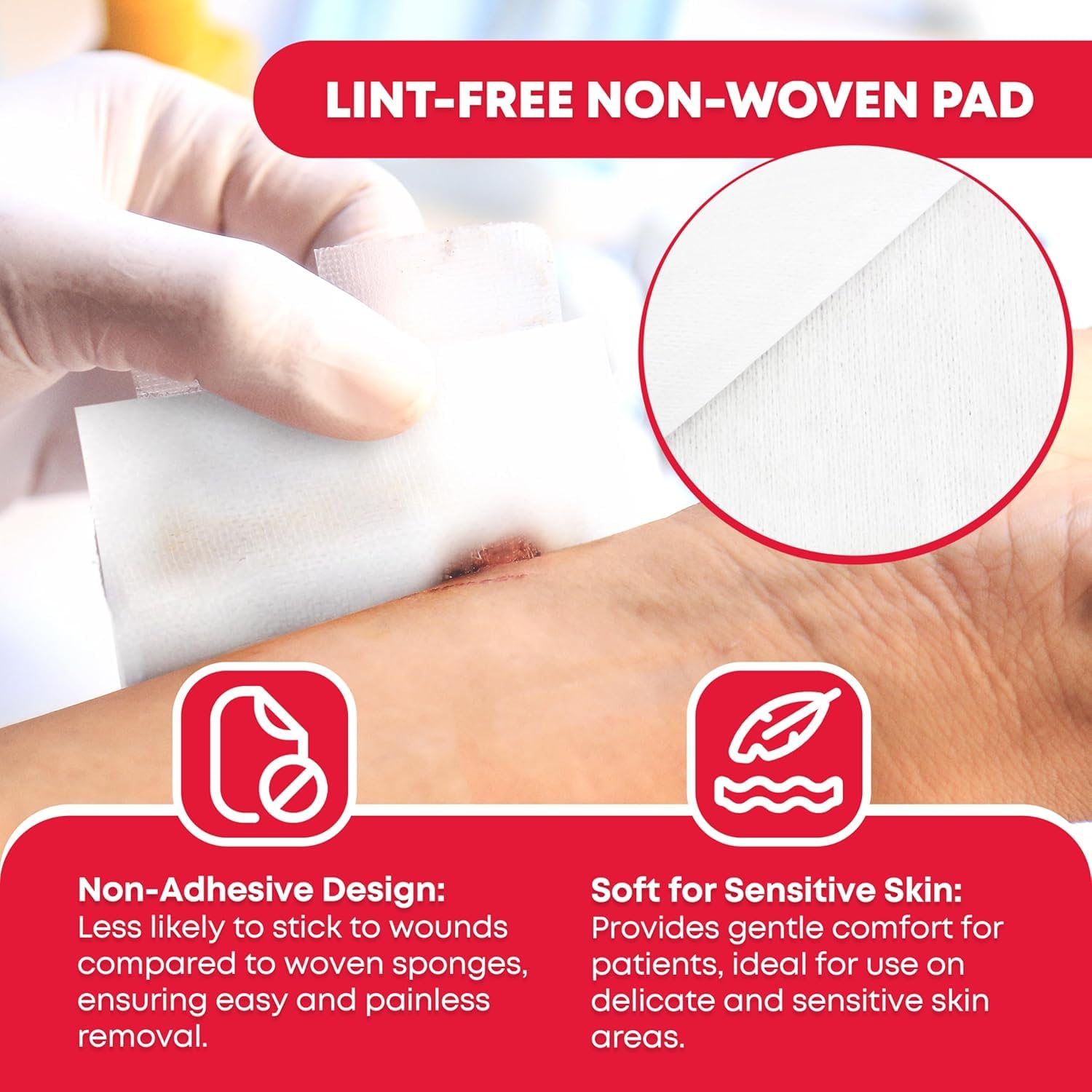 Ever Ready First Aid Non-Woven Sponges, 4 x 4, 4 Ply - 200 Count