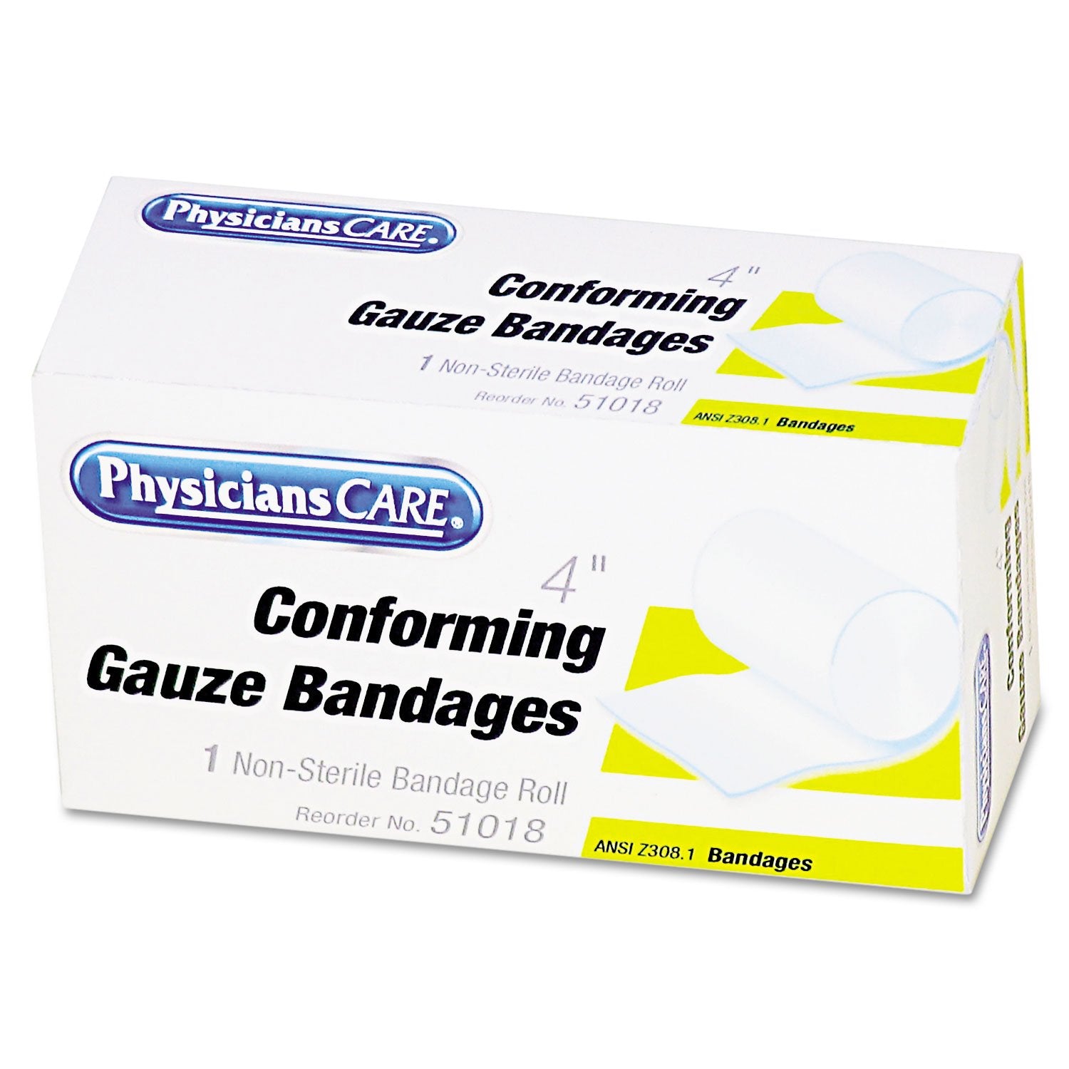 PhysiciansCare First Aid Conforming Gauze Bandage, 1 Roll Per Box, 4