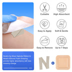 Niceful 5 Pcs Silver Calcium Alginate Wound Dressing 0.8x12, Ag Calcium Alginate Rope with Silver, HSA FSA Eligible, High Absorb