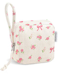 Chicarries Small Makeup Bag | Discreet Period Bag Pad Pouch for Purse| Sanitary Napkin Storage & Tampon Holder for Travel(Flower