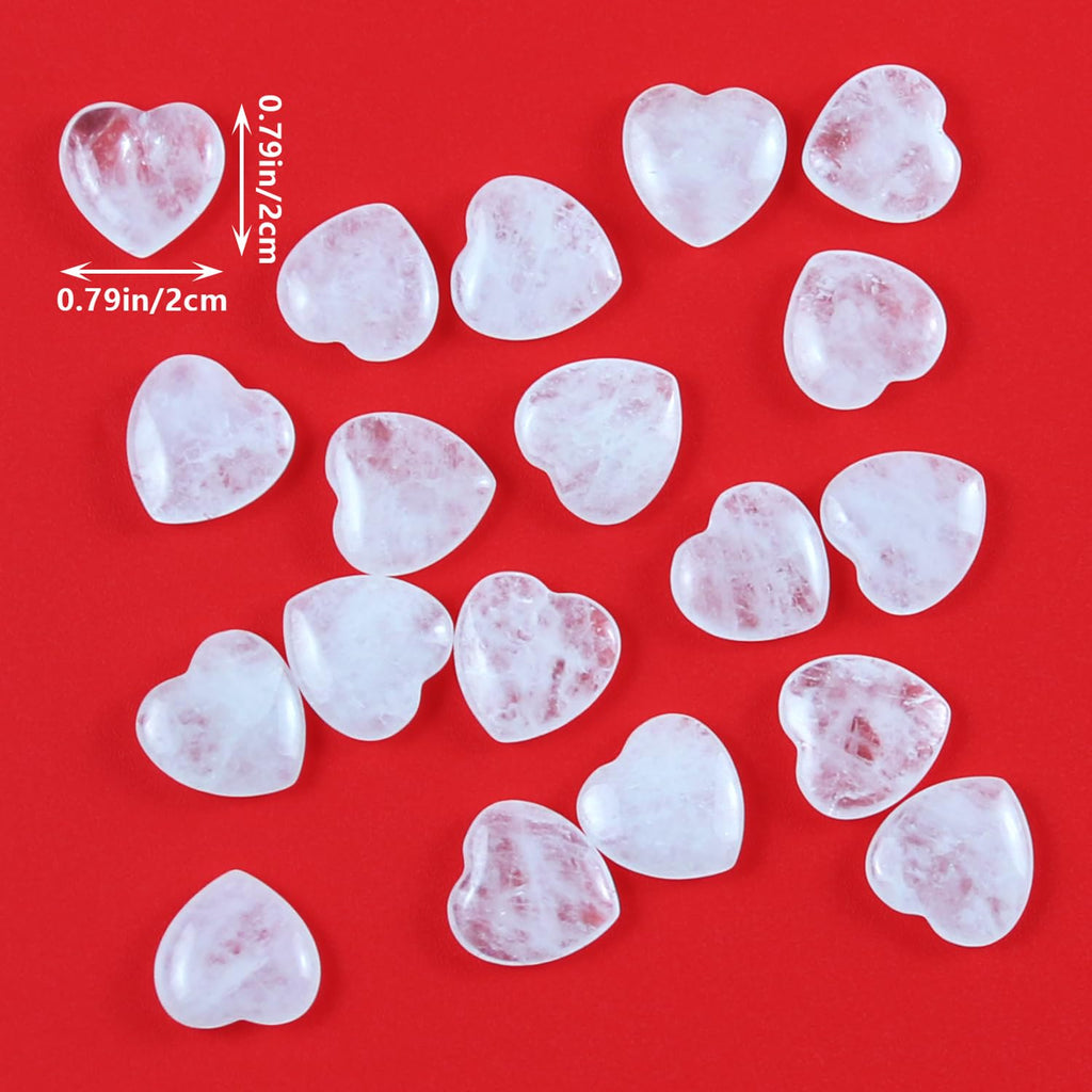 Nvzi Tumbled Polished Natural Quartz Crystals Heart Stones, Crystals and Healing Stones Quartz Bulk for Wicca, Reiki, Healing En
