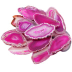 Rockcloud 10 Pcs Agate Light Table Slices, Healing Crystals Geode Stones,Irregular Home Decoration Jewelry Making,Pink