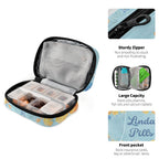 Custom Pill Box 7 Day Pill Case Bag Blue Yellow Flower Personalized Name Travel Pill Organizer Bag with Zipper Portable Weekly C