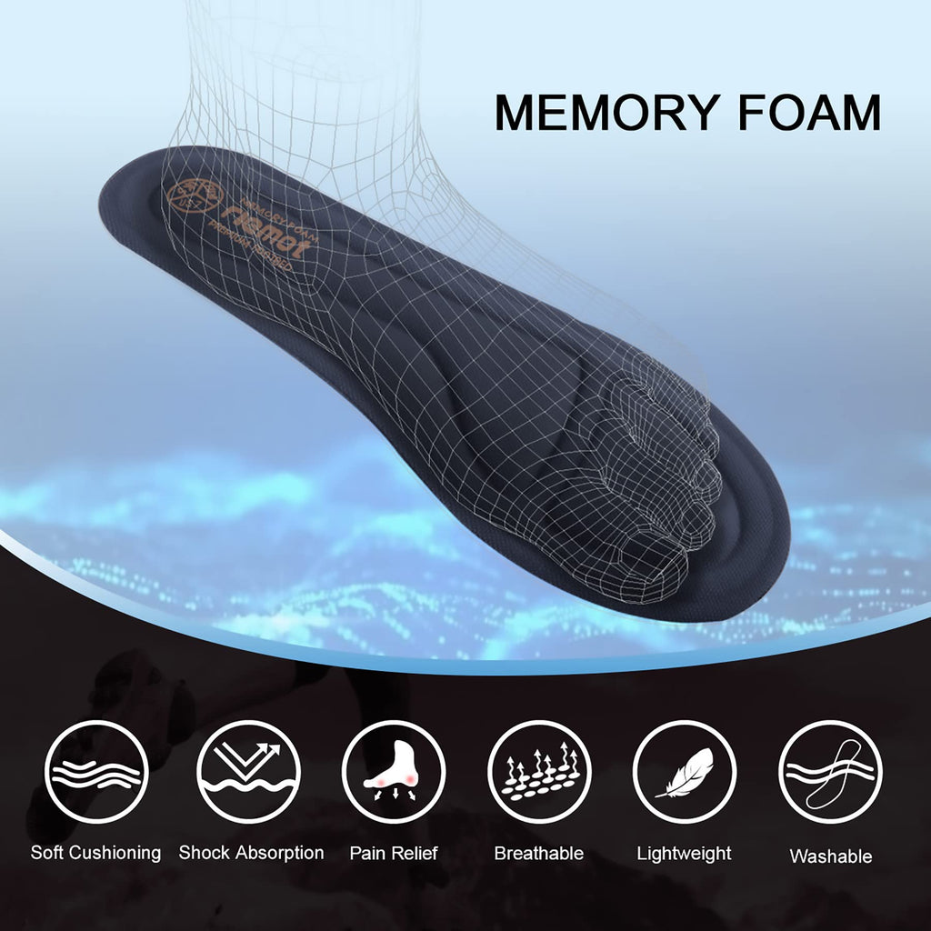 riemot Womens Memory Foam Insoles Super Soft Replacement Innersoles for Running Shoes Work Boots Comfort Cushioning Shoe Inserts