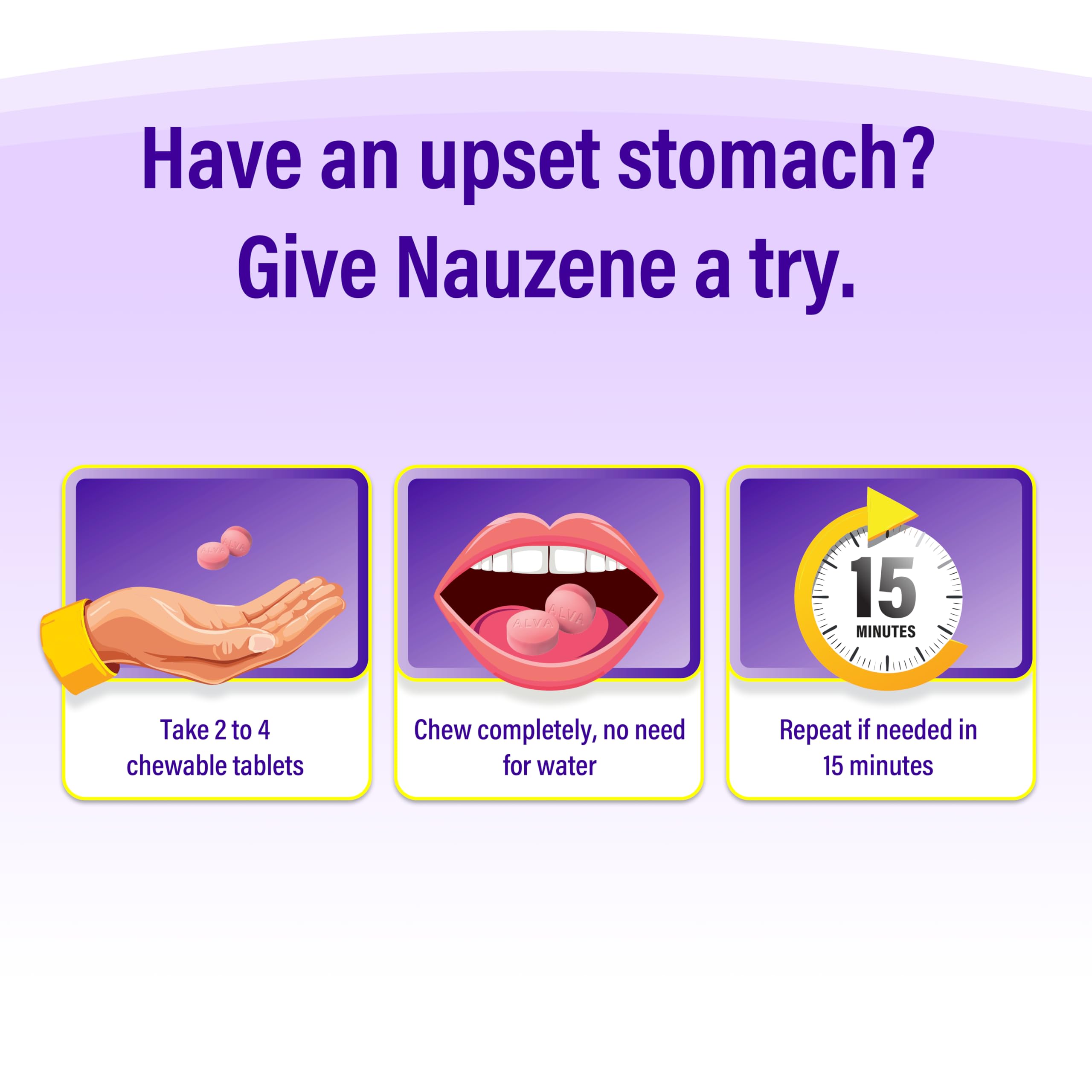 Nauzene Upset Stomach & Nausea Relief with Ginger | 4-Minute Formula | Non-Drowsy | Ginger Honey Flavor | 42 Count