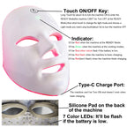 Red Light Therapy Mask for Face, Blue Red LED Light Therapy Device, 7+1 Colors LED Facial Skin Care Mask At Home, USB Rechargeab