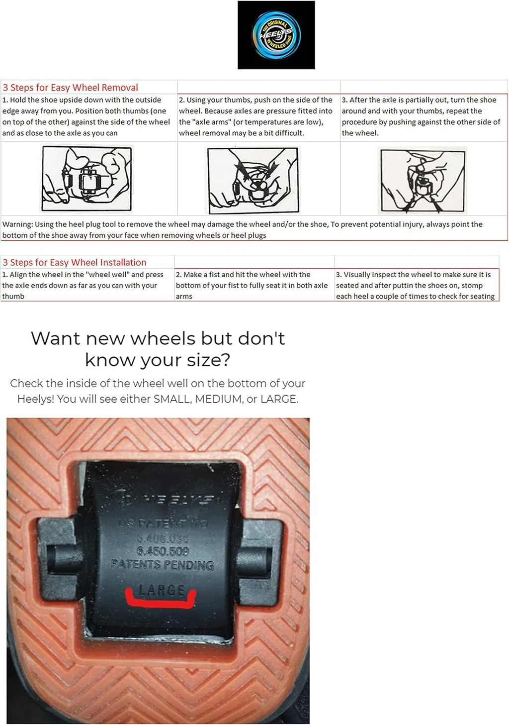 Heelys Z Sole Covers Models with One Roll Black Large