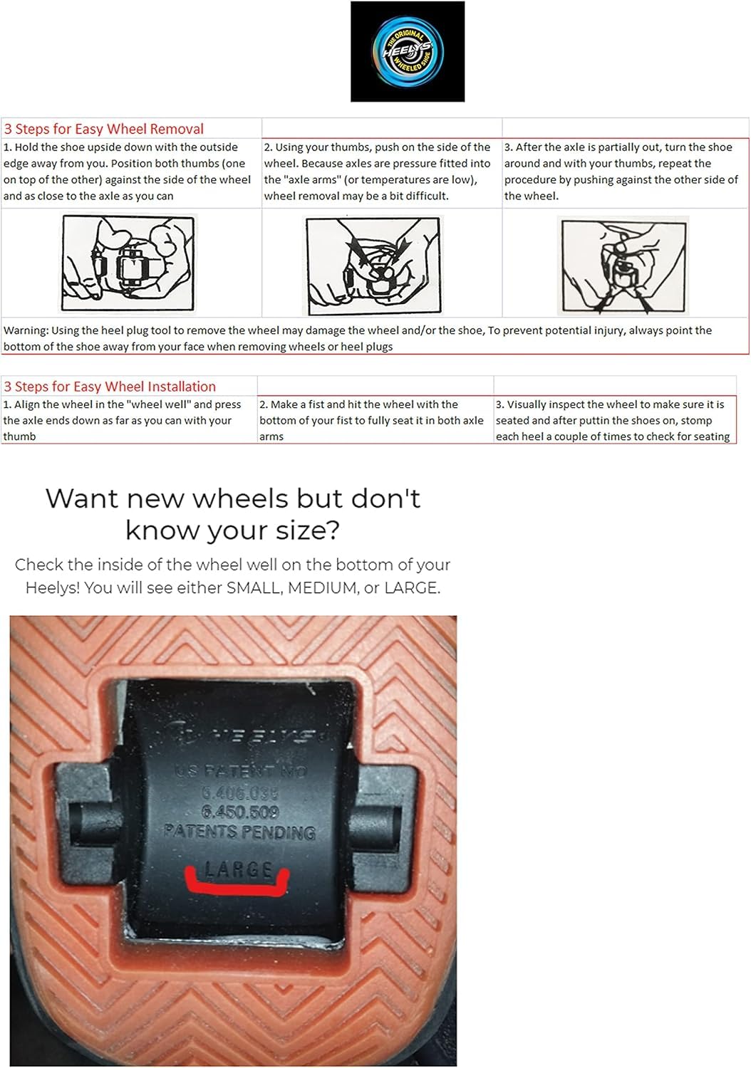 Heelys Z Sole Covers Models with One Roll Black Large