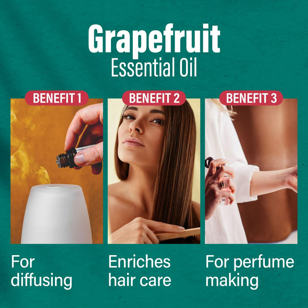 Hana Grapefruit Essential Oil (1 Fl Oz) Grapefruit Oil for Skin, Hair, Body, Diffuser and Aromatherapy - Fresh, Citrusy Scent