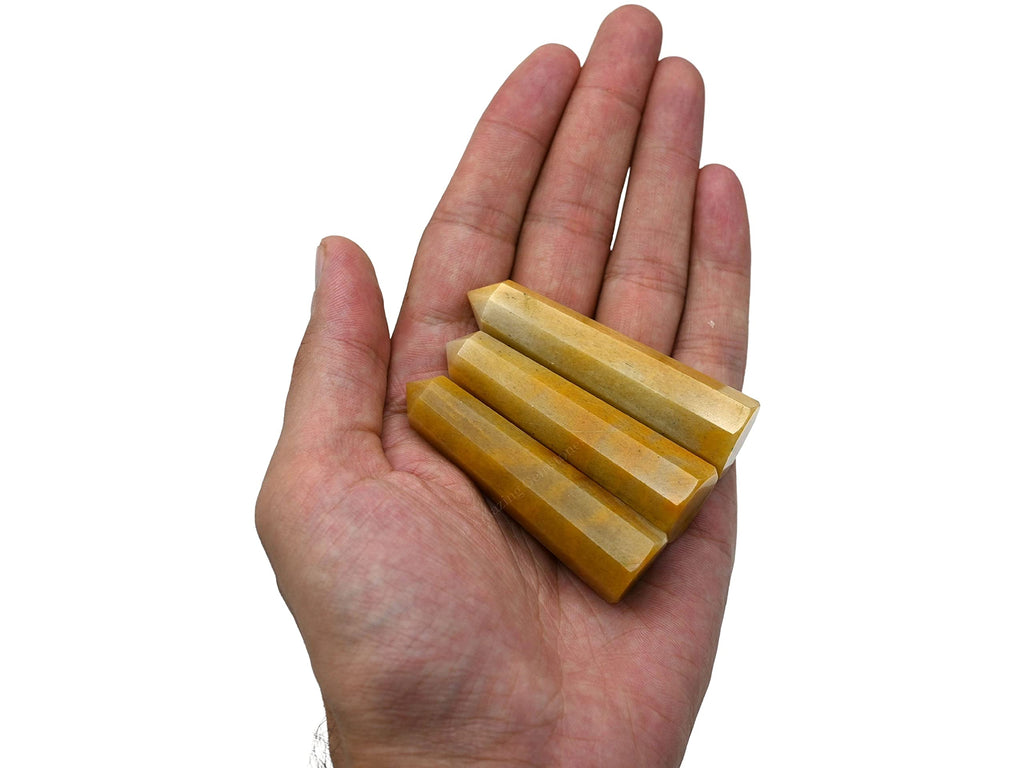 Yellow Jasper Crystal Towers ~ Natural Healing Crystal Point Obelisk for Reiki Healing and Crystal Grid (2 to 3 INCH)