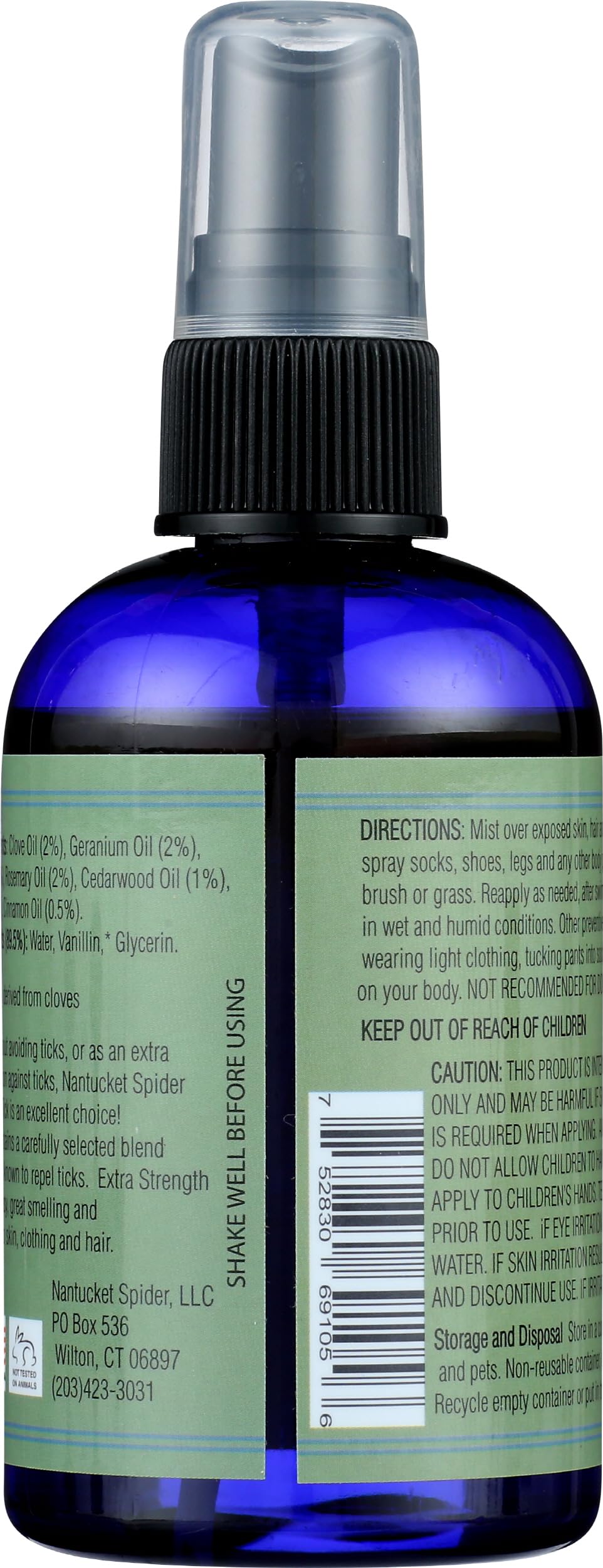 Nantucket Spider Extra Strength Tick Repellent Spray 4 oz | Made in USA | Essential Oils Tick Repellent