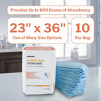 McKesson Classic Underpads, Incontinence Bed Pads 23 x 36 [100 Count], Light Absorbency, Disposable Chux Pads for Adults, Elderl