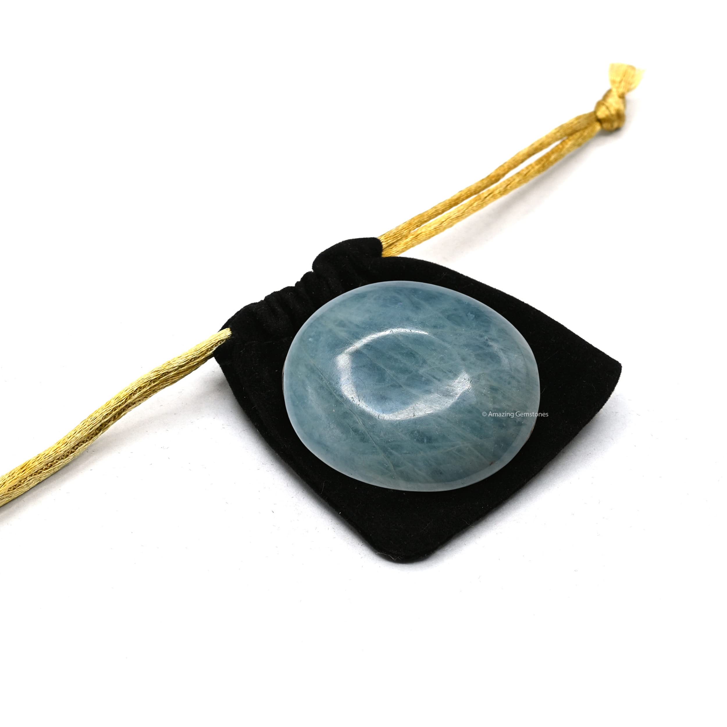 Aquamarine Crystals and Healing Stones - Large Palm Stone Crystals Piedra - Crystal for Good Luck, Balanced Positive Energy, Med